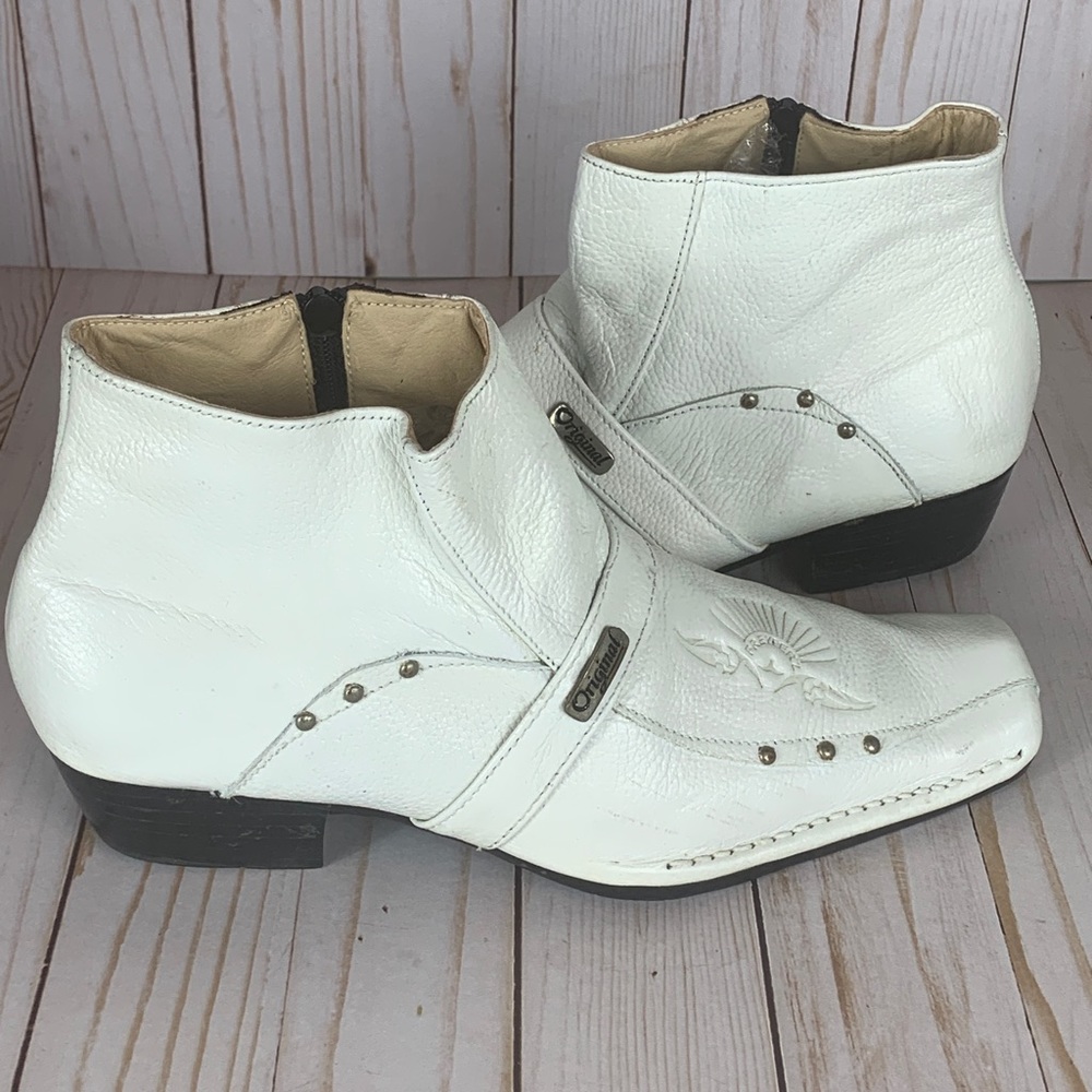 Rare & Vintage white leather bootie, Original by Freyper Z.